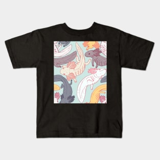 Axolotl Pattern Cute Kids T-Shirt